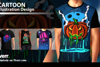 do an awesome cartoon t shirt design for you