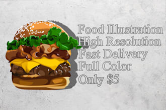 draw food illustration in cartoon style