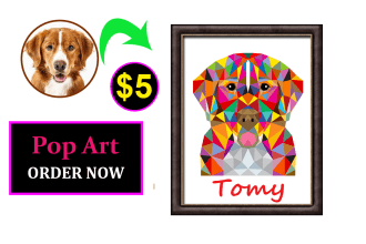 do dog portrait, cat, pet, animal pop art logo in 24 hours