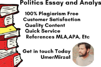 write politics essay and critical analysis