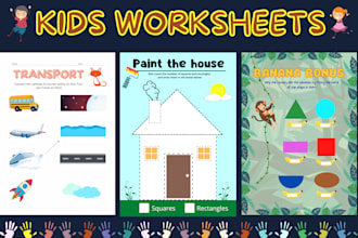 design creative children activity books and worksheets