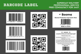 design qr barcode or any barcode sticker within 1 hour