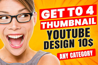 design 4 attractive youtube thumbnails in 6 hours