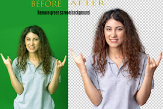 professionally remove green screen background from photos