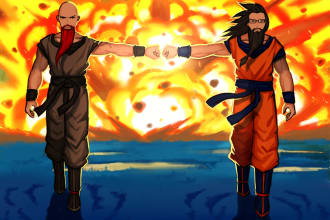 draw your character to dragon ball style illustration