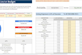 provide a personal financial workbook template