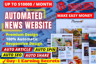 design professional automated news website, auto blog for passive income