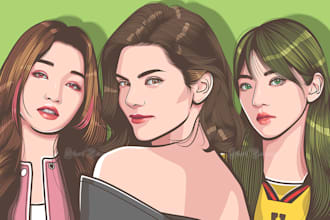 draw cartoon portrait from your photo in 24 hours