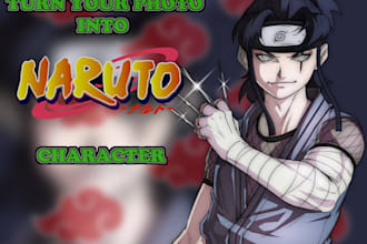 transform you into a professional naruto style anime character