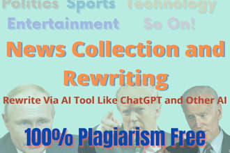 collect news and rewrite, plagiarism free