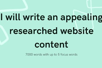 write an appealing researched website content