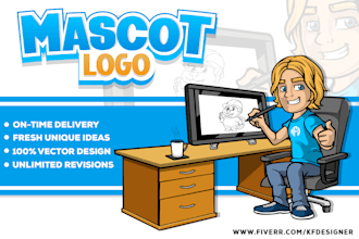 draw cute cartoon character logo design