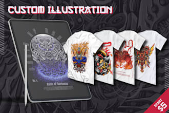 draw japanese and mecha illustration for merchandise