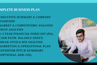 write investor ready business plan with financial forecast