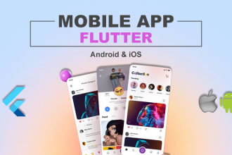 design and develop android and IOS mobile app using flutter