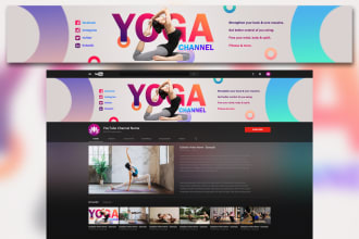 design fitness yoga or any youtube channel art cover banner