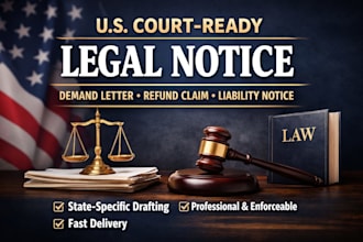draft a US court ready legal notice or demand letter