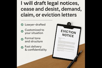 draft demand letter legal notices claim letter cease and desist eviction notice