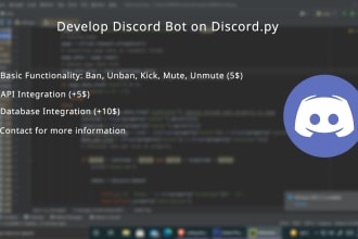 code custom discord bot and give you the source code
