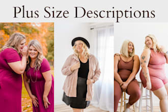 write plus size fashion blogs and clothing descriptions