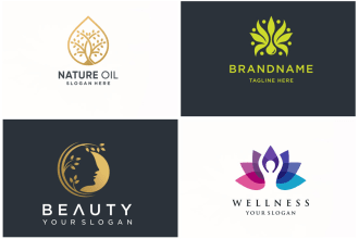 design wellness, yoga, spa, beauty logo