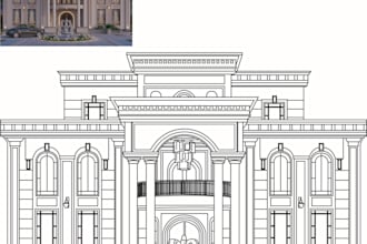 draw a custom line art sketch of your home or building