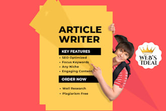 write SEO optimized articles for organic reach using keyword research
