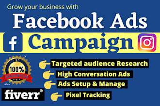 be your facebook ads campaign manager to run fb ads campaign