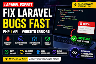 fix laravel, PHP or API bugs fast
