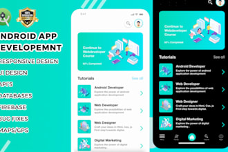 develop your android app using java or kotlin languages