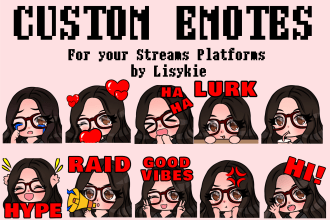draw custom chibi emotes for twitch or discord