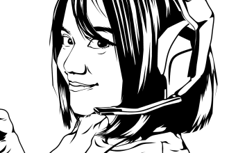 draw black and white vector art from your image