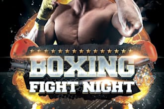 do boxing, mma, ufc, kickboxing, fight night flyer