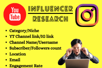 find professional youtube and instagram influencer for influencer research