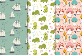 design unique hand drawn vector seamless pattern design for textile, fabric