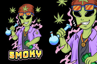 design a cartoon logo for cannabis weed marijuana brands