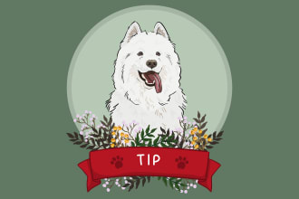 draw custom dogs, cats, animal pet portrait illustrations with frame