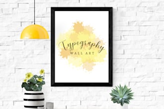 create minimalist printable typography wall art