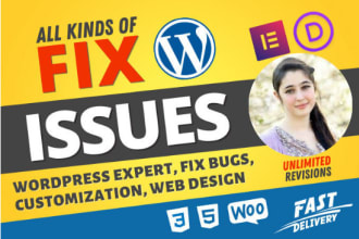 customize, redesign fix, revamp wordpress website design