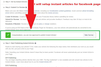 do setup instant articles for facebook page