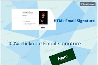 design HTML email signature or clickable email signature