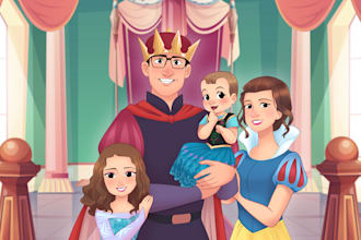draw a family in disney style