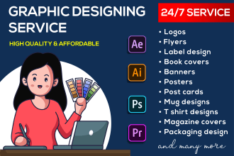 do graphic design work, photoshop editing, vector tracing, illustration