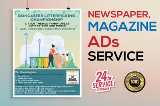 design flyer, poster, magazine ad , newspaper ad, print ad for you