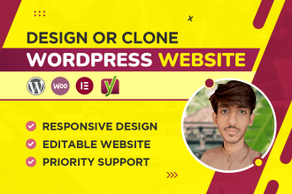 design, redesign, or clone responsive wordpress website development