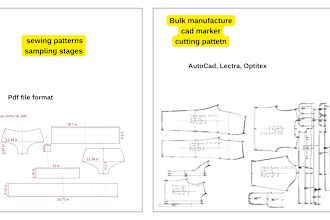 do fashion cad pattern, graded marker for sewing