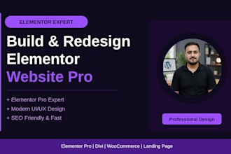 build and redesign elementor website with elementor pro