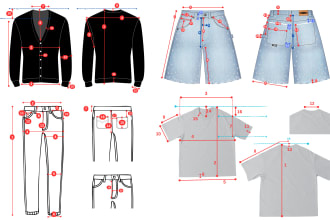 do apparel size chart, garments pre production spec sheet