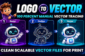 manually vector trace, redraw, and convert logo to vector