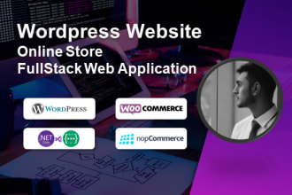 design wordpress website online store and web application